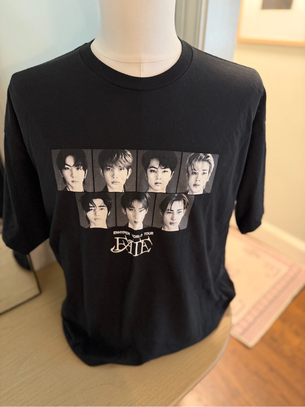 ENHYPEN  k-pop World Tour “Fate”Black Graphic Tour T‑Shirt - Men XL